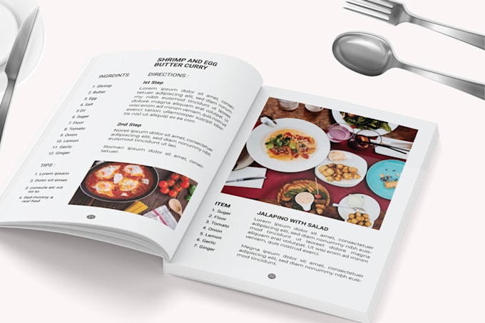 Gig Preview - Write and design recipe book cookbook ,cooking recipe, meal plan cookbook format