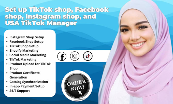 Gig Preview - Set up tiktok shop, facebook shop, instagram shop, USA tiktok manager