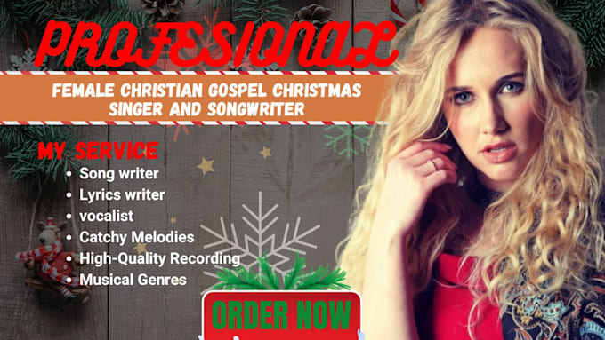 Gig Preview - Be your female christian gospel christmas singer and songwriter