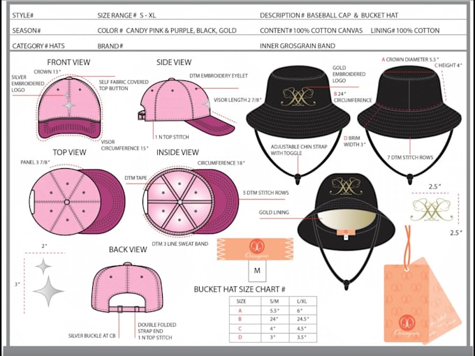 Gig Preview - Do beanie tech pack bucket hat tech pack trucker cap tech pack and mockup design