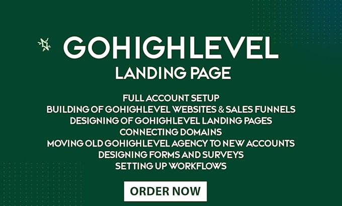 Gig Preview - Gohighlevel landing page sales funnel gohighlevel automation email campaigns