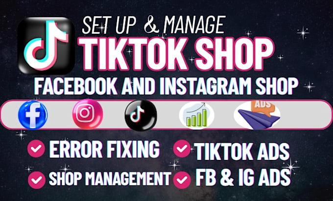 Gig Preview - Set up facebook shop, tiktok shop, instagram shop fb ads or shopify marketing