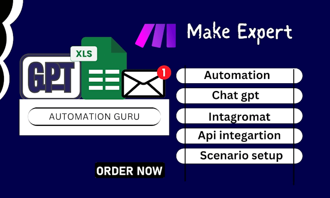 Gig Preview - Chat gpt make com google sheet to zapier automation