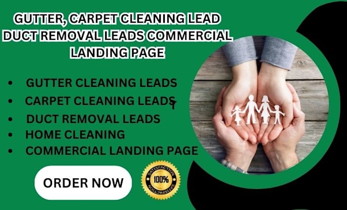 Gig Preview - Generate gutter, carpet cleaning lead duct removal leads commercial landing page