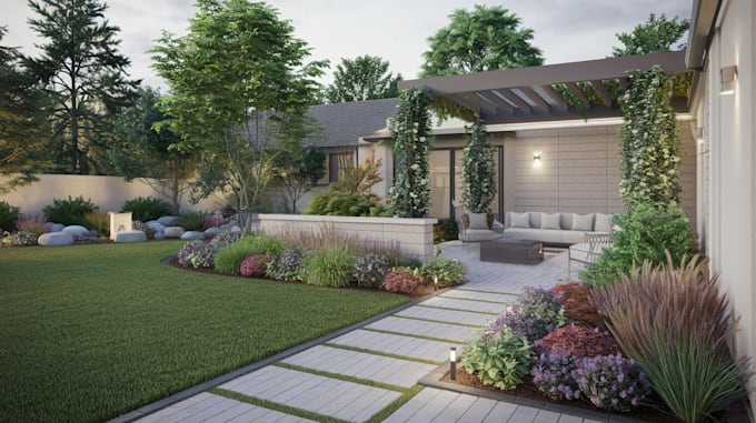 Gig Preview - Design your backyard house, front yard, garden, pool, patio and 3d rendering