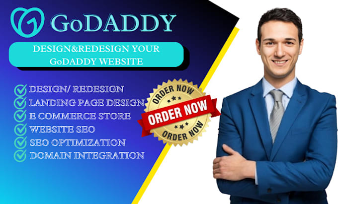 Gig Preview - Redesign godaddy, godaddy website design, godaddy seo