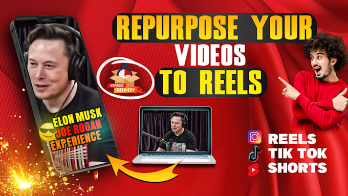 Gig Preview - Repurpose and edit your long video content into short, tiktok, reels