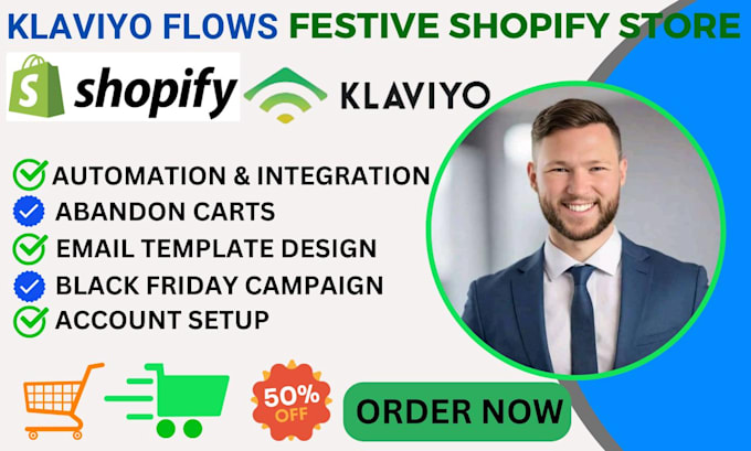 Gig Preview - Festive shopify, klaviyo promo code discount and abandoned carts flow