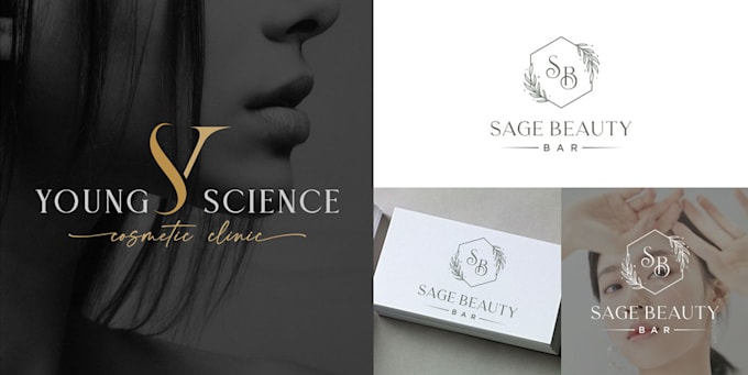 Gig Preview - Do luxury elegant beauty cosmetic brand feminine spa business logo