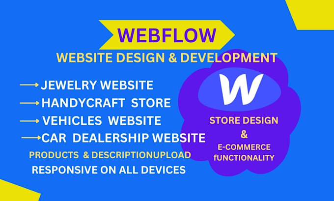 Gig Preview - Build your jewelry, handicraft,vehicles dealership website in webflow