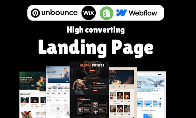 Gig Preview - Design landing page with wix, shopify, webflow, unbounce