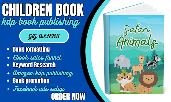 Gig Preview - Children book publishing book formatting, amazon kdp book publishing, kdp ads