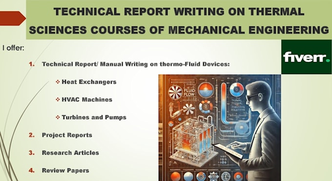 Gig Preview - Write technical reports on thermal sciences, mechanical engg