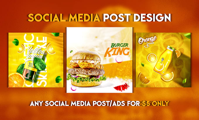 Gig Preview - Create professional social media post designs for your business and events