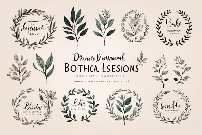 Gig Preview - Create hand drawn botanical boho logo designs