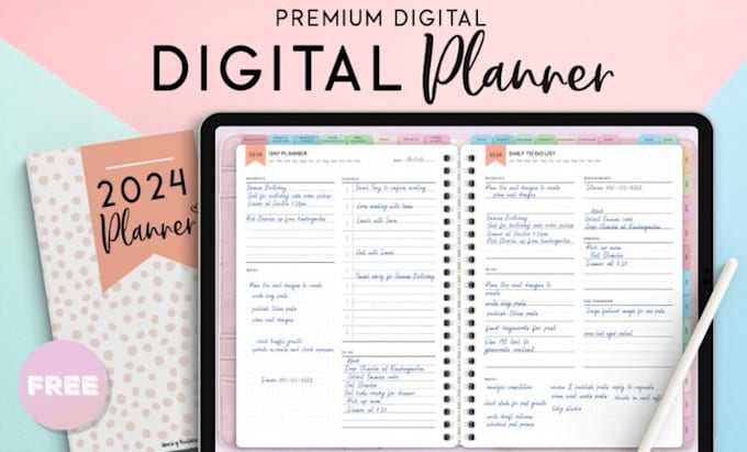 Gig Preview - Do customizable hyperlinked digital planner for 2025 etsy digital planner