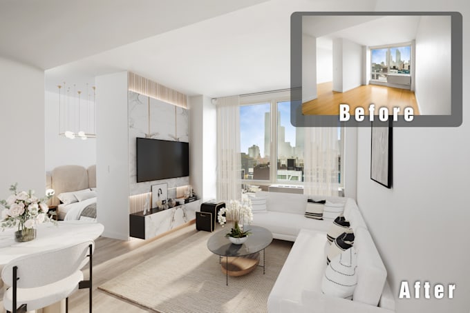 Gig Preview - Do highly realistic virtual staging and renovation of your property images