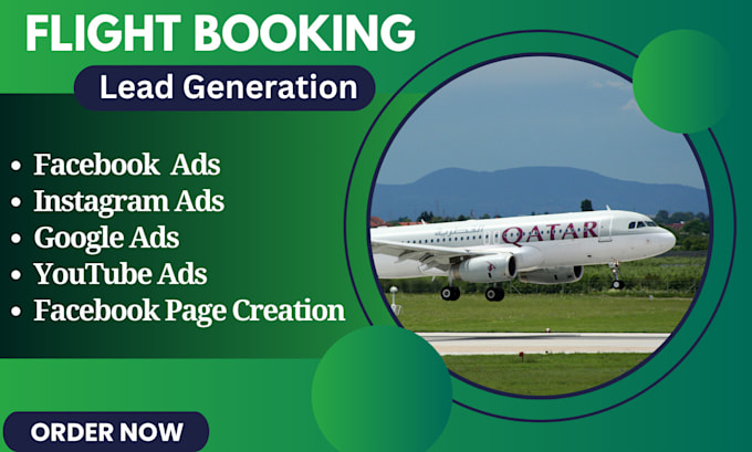 Gig Preview - Flight booking marketing leads flight leads facebook page and ads google ads