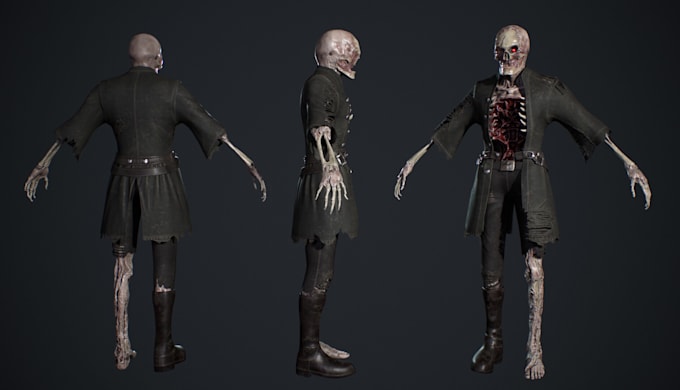 Gig Preview - 3d zombie,alien character,3d creature,3d monster,venom,ue5,horror model,humanoid