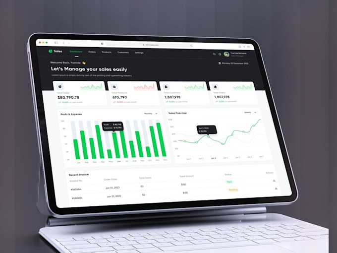 Gig Preview - Create web application UI UX design CRM saas mvp dashboard design in figma