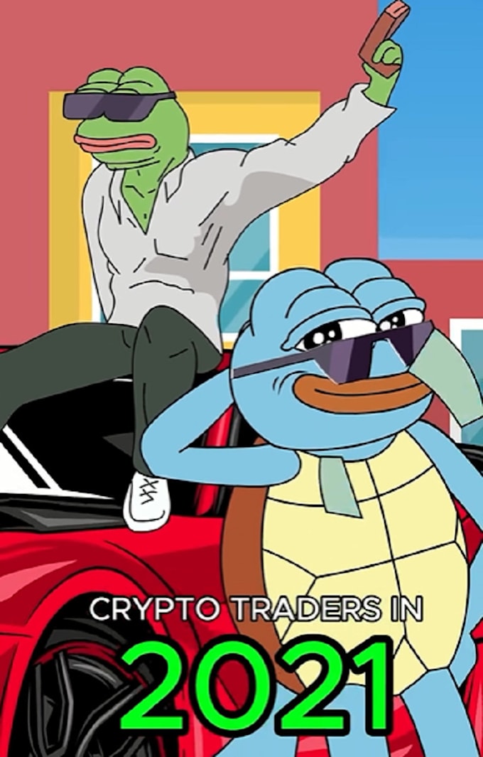 Gig Preview - Do crypto meme art video memecoin animation in brett pepe ponke style solana art