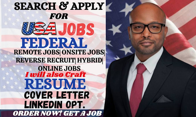 Gig Preview - Professionally search and apply remote jobs, reverse recruit for USA federal job