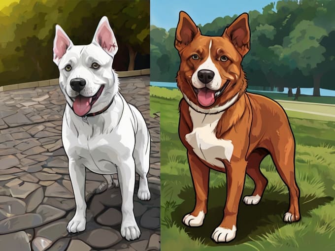 Gig Preview - Draw your cat, dog, or any pet into cartoon vector portrait