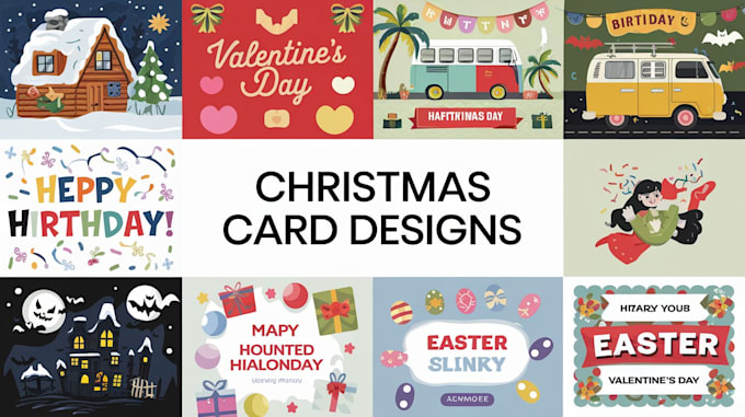 Gig Preview - Design christmas card greeting holiday christmas gift website shopity christmas