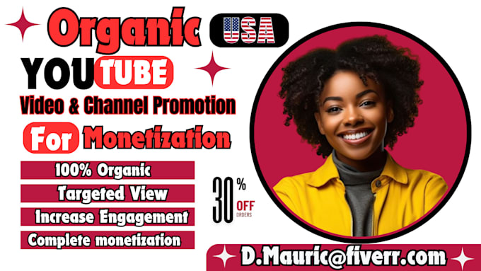 Gig Preview - Organic USA youtube promotion video marketing channel promotion to USA audience