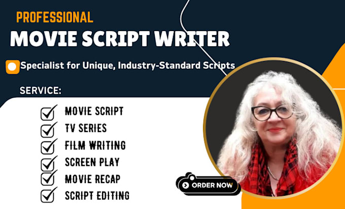 Gig Preview - Be your script writer, screenplay, movie script, script writing, movie recap,