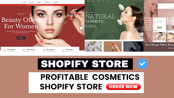 Gig Preview - Set up profitable cosmetics beauty website, salon skincare spa website