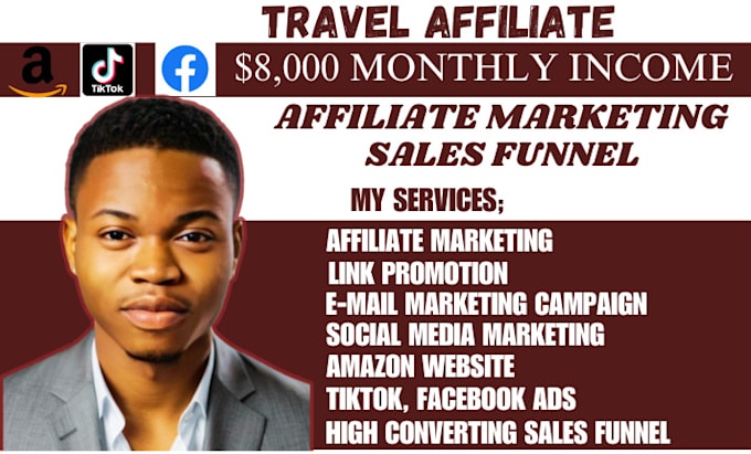 Gig Preview - Setup travel affiliate marketing sales clickbank amazon