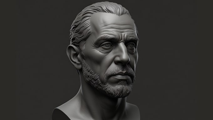 Gig Preview - Sculpt realistic 3d bust model 3d portrait sculpture head sculpt character bust