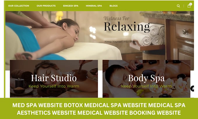 Gig Preview - Build med spa website botox medical spa website medical spa aesthetics website