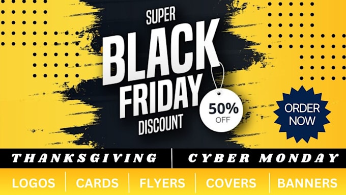 Gig Preview - Design black friday sale cyber monday ad banner, christmas banner design