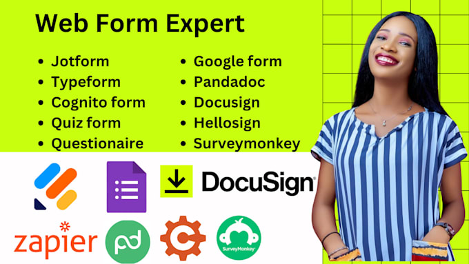 Gig Preview - Create online form intake form fillable pdf with jotform typeform docusign