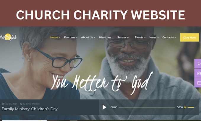 Bestseller - build modern church website ministry charity nonprofit website