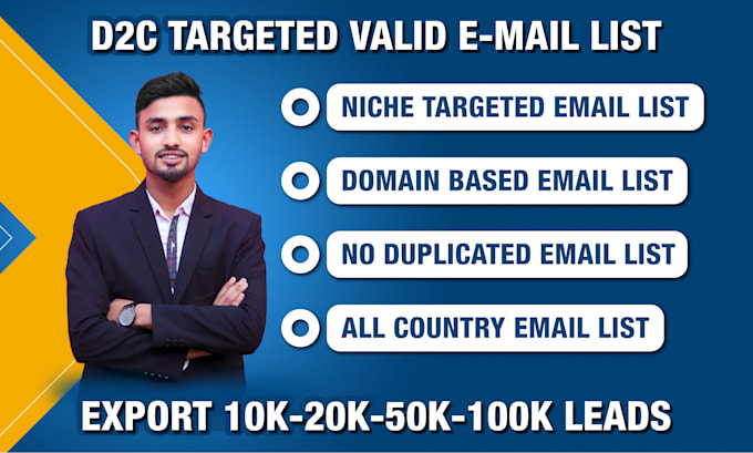 Gig Preview - Do niche targeted active email list, b2b, bulk email list, email marketing