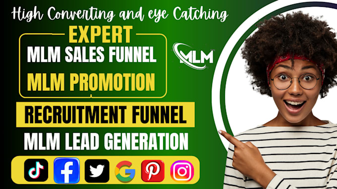 Gig Preview - Do mlm sales funnel, mlm promotion mlm recruitment sales funnel mlm landing page