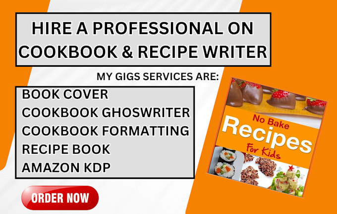 Gig Preview - Design, and write recipes for cookbook recipe book and ebook