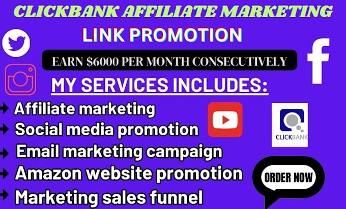 Gig Preview - Boost clickbank affiliate marketing sales funnel, amazon website promotion