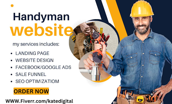 Gig Preview - Design handyman website junk, cleaning, painting, pressure washing service