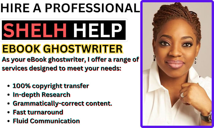 Gig Preview - Ghostwrite fiction, nonfiction, memoir, bio book as an ebook writer, ghostwrite