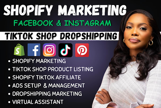 Gig Preview - Do shopify dropshipping marketing, tiktok shop manager, shopify tiktok sales