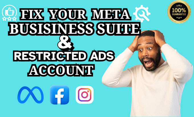 Gig Preview - Fix or setup facebook ads account troubleshoot meta business suite errors