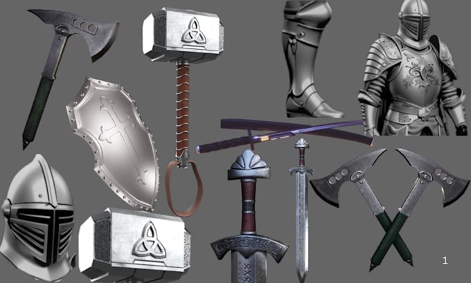 Gig Preview - Model 3d cosplay sword 3dprops weapon 3d armor 3d helmet 3d mask for 3d printing