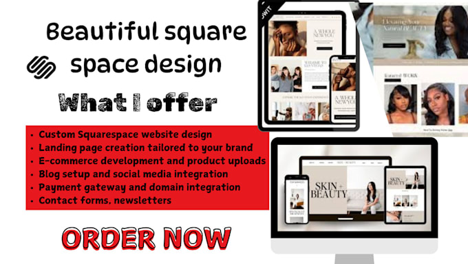 Gig Preview - Design and clone a custom beautiful website development squarespace website