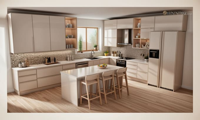 Bestseller - design 3d modern kitchen in sketchup