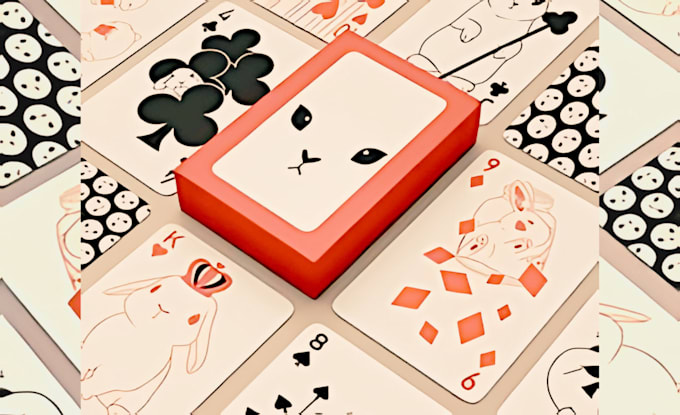 Gig Preview - Create card game, board game, card box mockup, rule book, , illustration