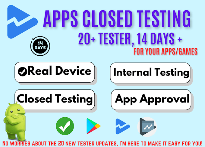 Bestseller - give 20 real device working testers for google play console